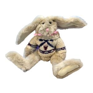 Vintage 1990 Boyd's Bear Rabbit with wool sweater